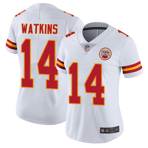 Women Kansas City Chiefs 14 Watkins Sammy White Vapor Untouchable Limited Player Football Nike NFL Jersey